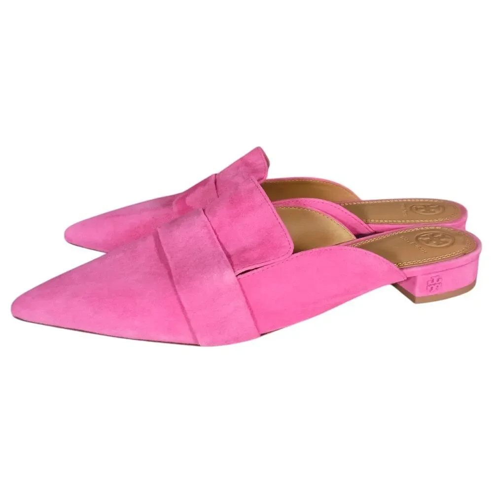 Tory Burch Rosalind Mule Lancaster Suede Crazy Pink Slides Shoes Womens 11 M